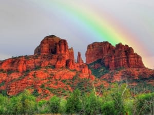 Rainbow over Cathedral Rock- Healing Retreats