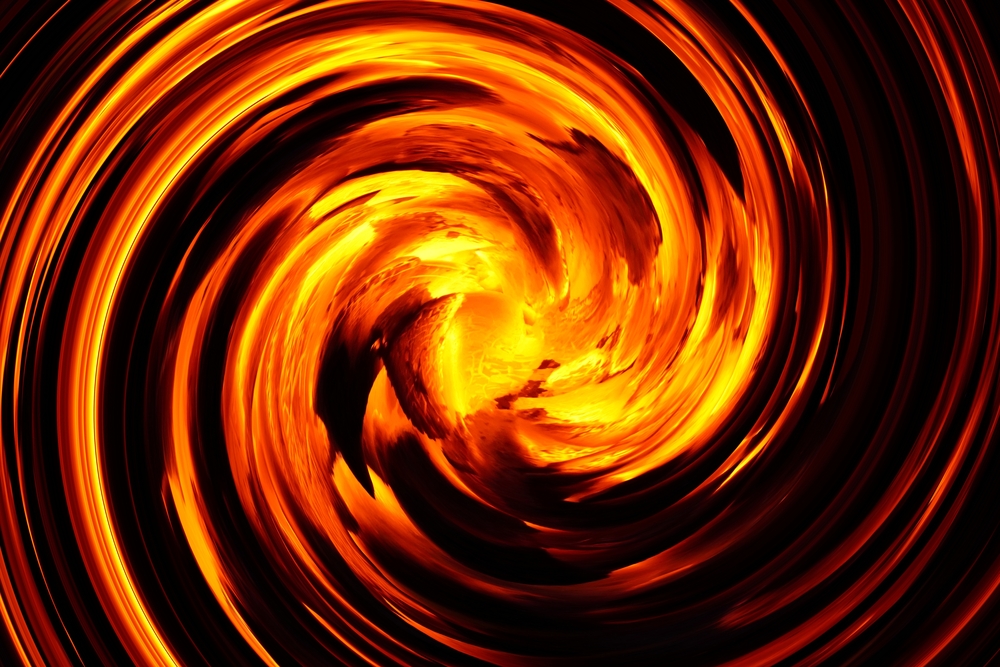 A swirl of red and orange colors like a vortex-Shamanic Activity