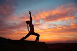 Hatha yoga on red rocks of Sedona-Yoga & Meditation Retreat