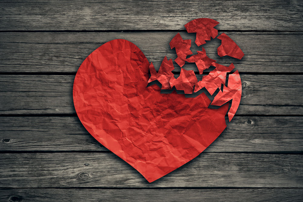 A red Broken heart mending- healing Sedona treatment