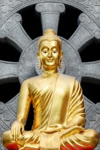 Statue of a golden Buddha-SpirirQuestRetreats