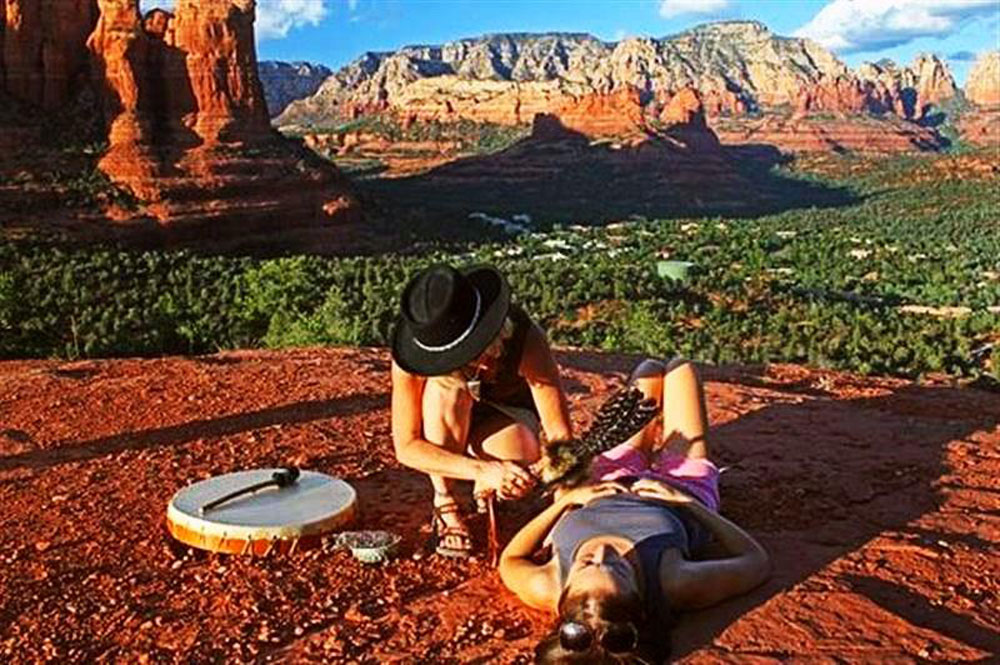Cord cutting on the vortex rocks in Sedona with SpritQuest