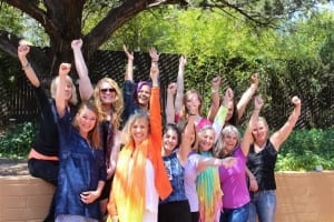 women say goodby at end of our group retreats