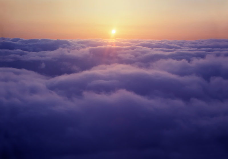 Sun above clouds for spiritual treatments