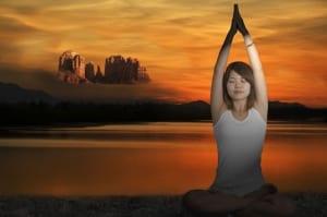 Woman in sitting yoga pose-SpritQuest Retreats