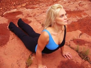 Woman doing yoga pose in Sedona-yoga and meditation retreat 