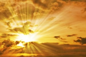 Sun bursting through clouds-SpiritQuest Sedona Retreats