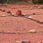 Medicine wheel - stone rocks layed on the ground in circles