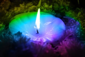 rainbow colored candle journey of awakening 