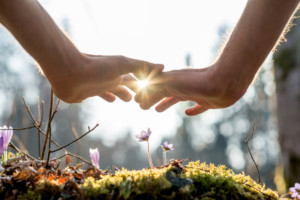 Woman's hands hovering over Nature-Healing power of Sedona Vortex Energy