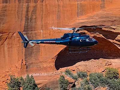 helicopter-sedona-az1 helicopter arrives at cave sedona az tour