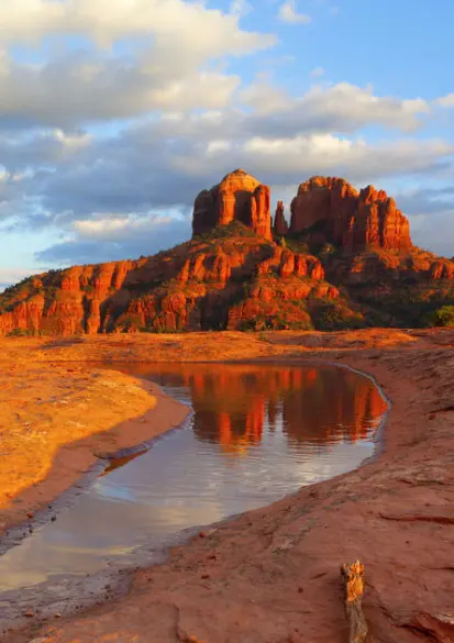 Cathedral Rock vortex reflection in Sedona Arizona during a SpiritQuest guided vortex session.
