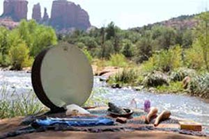 shamanic drum ceremony on shamanic retreat in sedona