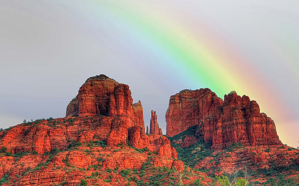 rainbow over redrocks sedona men's retreat