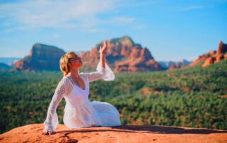 Woman out in nature in the Sedona Red Rocks