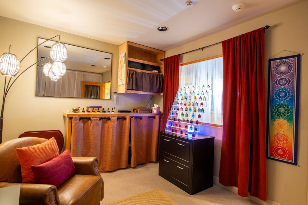 Healing room at SpiritQuest is used to let go of the past and achieve inner peace.