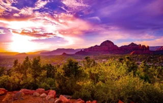 sunset over sedona red rocks SpiritQuest Sedona Retreats featured image for reclaiming your spirit and holistic healing integration.