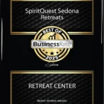 spiritquest sedona retreats award plaque for best retreat center