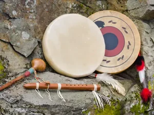 Shamanic Drums ready for a ceremony on the red rocks